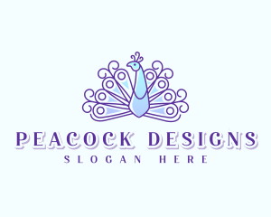 Elegant Peacock Bird logo design