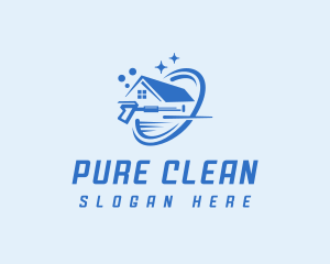 House Pressure Washer Cleaning logo design