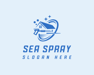 House Pressure Washer Cleaning logo design