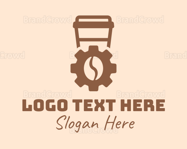 Coffee Bean Cogwheel Logo