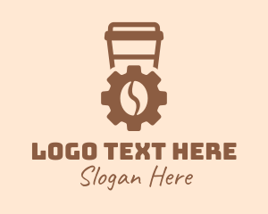 Gear - Coffee Bean Cogwheel logo design