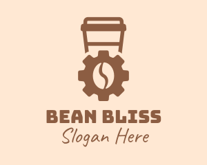 Coffee Bean Cogwheel logo design