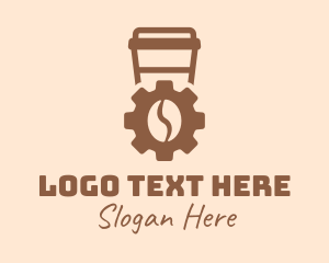 Coffee Bean Cogwheel Logo