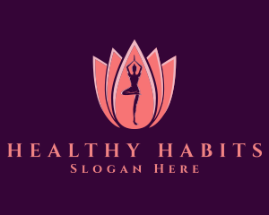 Pink Yoga Wellness logo design