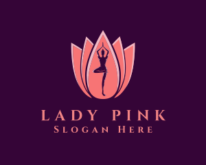 Pink Yoga Wellness logo design