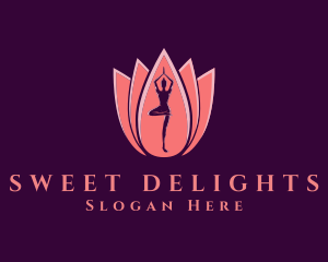 Pink Yoga Wellness logo design