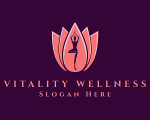 Pink Yoga Wellness logo design