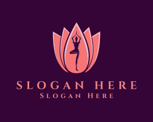 Healthy Living - Pink Yoga Wellness logo design