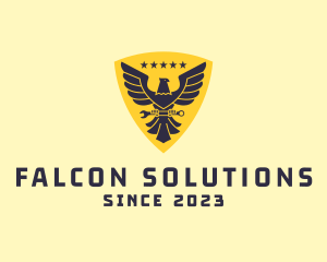 Shield Eagle Wrench logo design