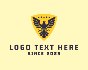 Falcon - Shield Eagle Wrench logo design