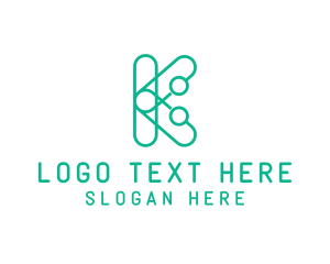 Alphabet - Green Tech K logo design