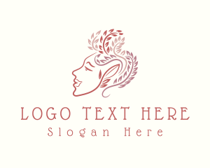 Hair Stylist - Woman Beauty Leaf logo design