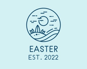 Fun - Sunset Seaside Beach logo design