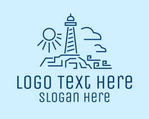 Tourist Spot - Minimalist Lighthouse logo design