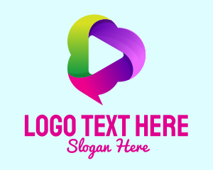 Speech Bubble - Podcast Cloud Media Player logo design