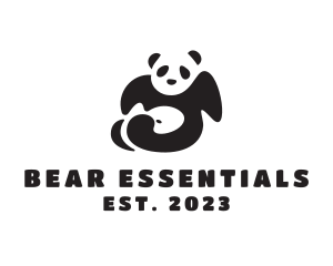 Bear - Lazy Panda Bear logo design
