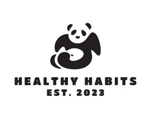 Lazy Panda Bear logo design