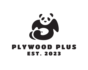 Lazy Panda Bear logo design