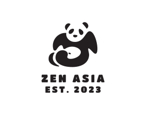 Asia - Lazy Panda Bear logo design