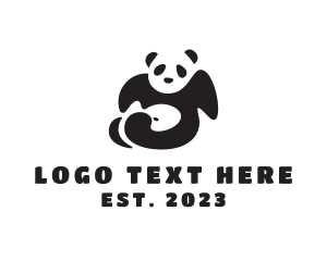 Negative Space - Lazy Panda Bear logo design