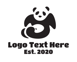 Black - Black Lazy Panda logo design