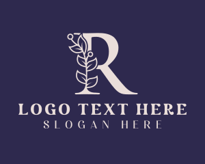 Beauty Flower Letter R  Logo