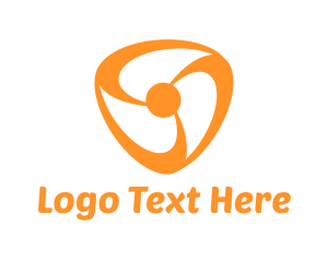 Turbine - Orange Fan Propeller logo design