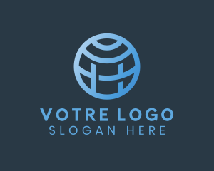 Customer Service - Minimalist Globe Letter H logo design