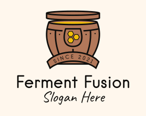 Fermented Honey Barrel logo design