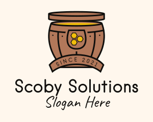 Scoby - Fermented Honey Barrel logo design