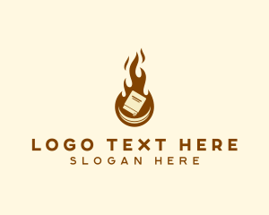 Study - Book Writing Flame Author logo design