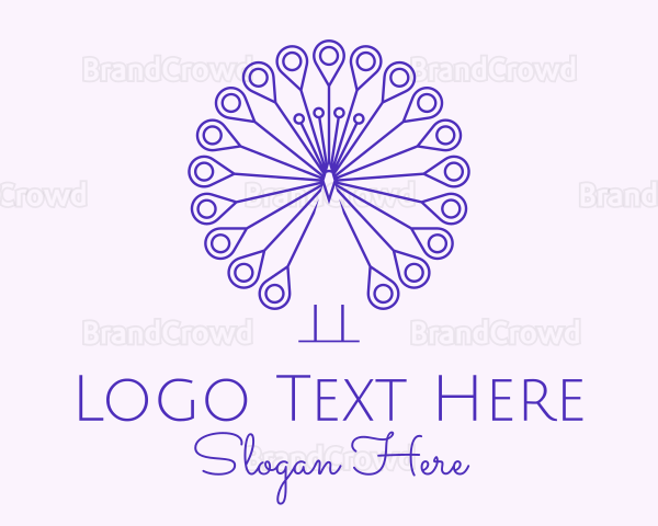 Purple Peacock Outline Logo