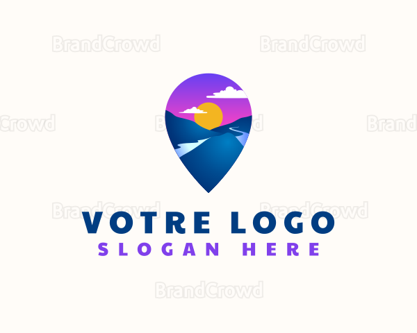 Mountain Location Pin Logo