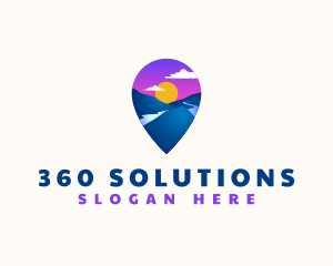 Mountain Location Pin logo design