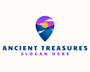 Mountain Location Pin logo design