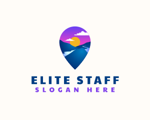 Mountain Location Pin logo design