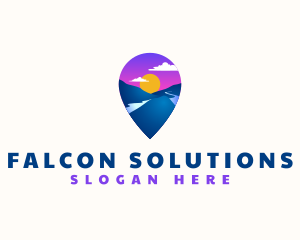 Mountain Location Pin logo design