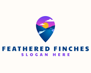 Mountain Location Pin logo design