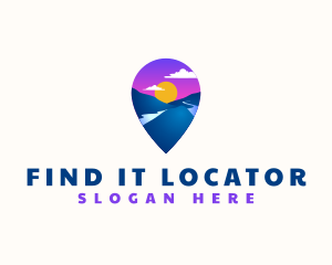 Locator - Mountain Location Pin logo design