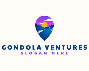 Mountain Location Pin logo design