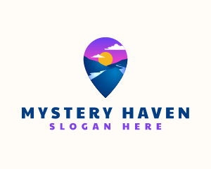 Mountain Location Pin logo design