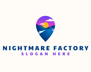 Mountain Location Pin logo design