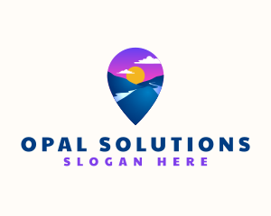 Mountain Location Pin logo design