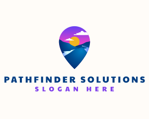 Mountain Location Pin logo design