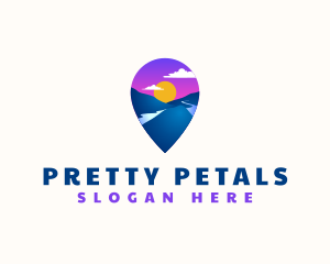 Mountain Location Pin logo design