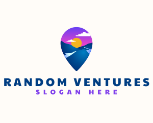 Mountain Location Pin logo design