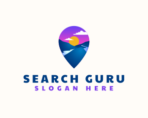 Mountain Location Pin logo design