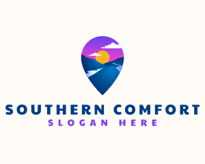 Mountain Location Pin logo design