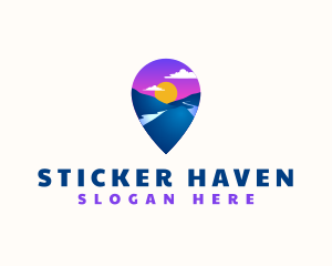 Mountain Location Pin logo design