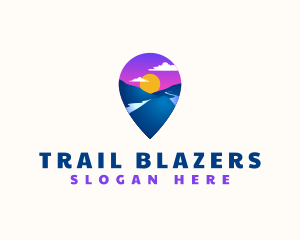 Mountain Location Pin logo design